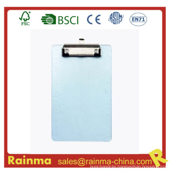 Clear Plastic PS Material Thickness Clipboard with Flat Clip